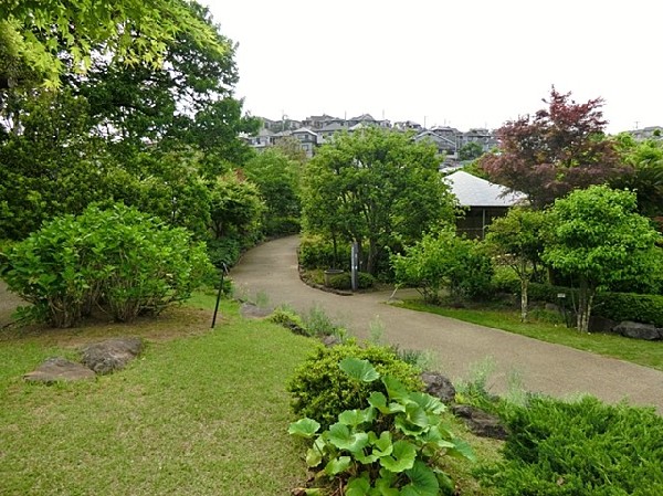 馬場花木園(豊かな緑に囲まれた、和風の風致公園です。桜や紅葉など、四季折々の花々と風情を楽しむことができます。)