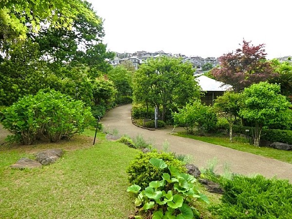 馬場花木園(池を中心とした回遊式の庭園の他、茶室、芝生広場、竹林、旧藤本家住宅など散策を楽しめる和風庭園です。)